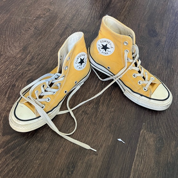 Converse Shoes - Converse High Top Sneakers - Yellow Canvas